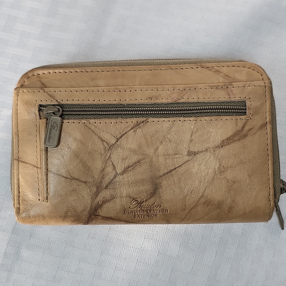 Buxton Tan Marbled Leather Wallet - Picture 3 of 10